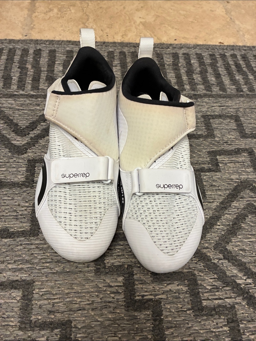 Nike White and Black Cycle shoes- replacement parts